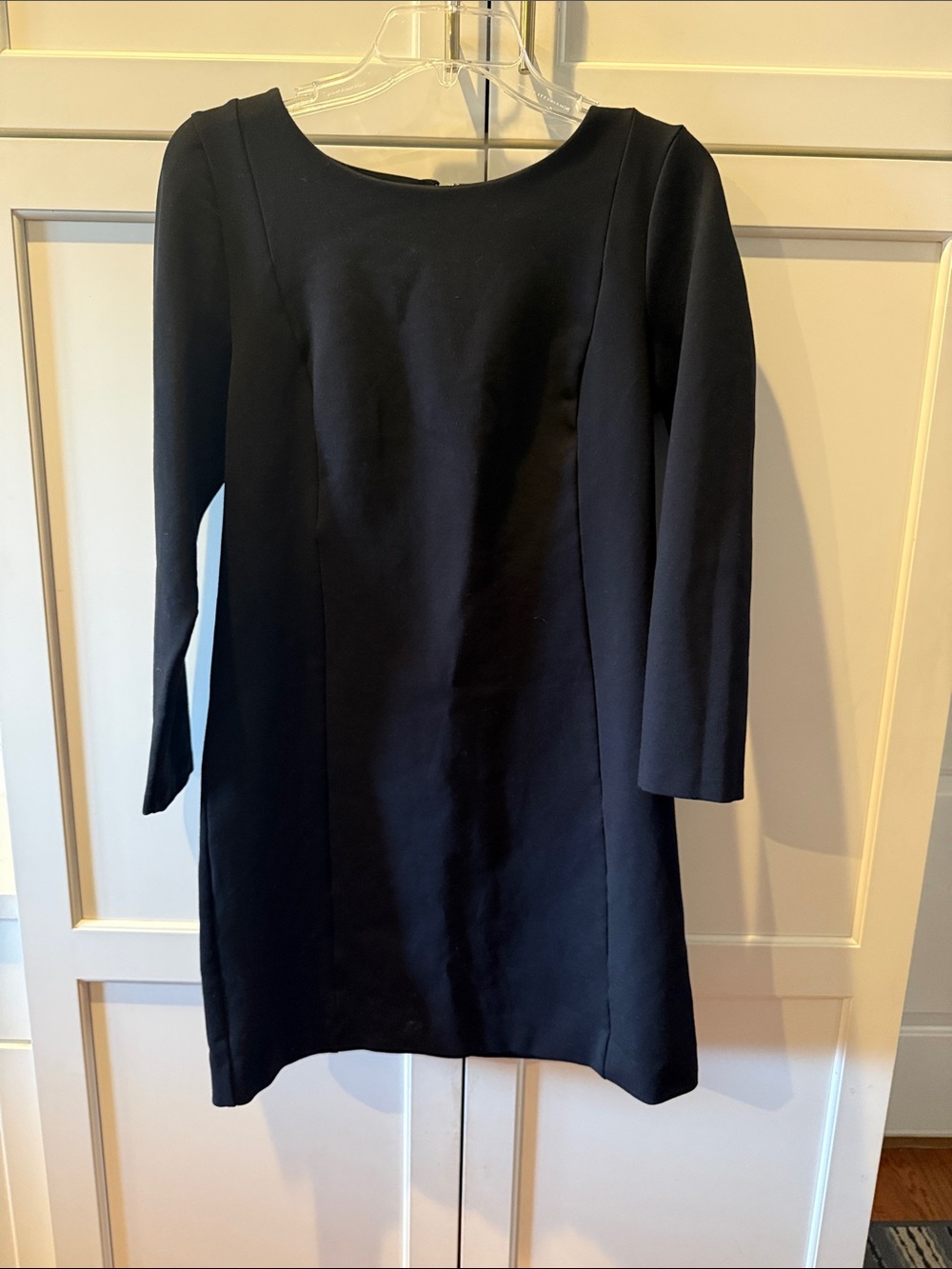J. Crew Black Long-Sleeve Shift Dress